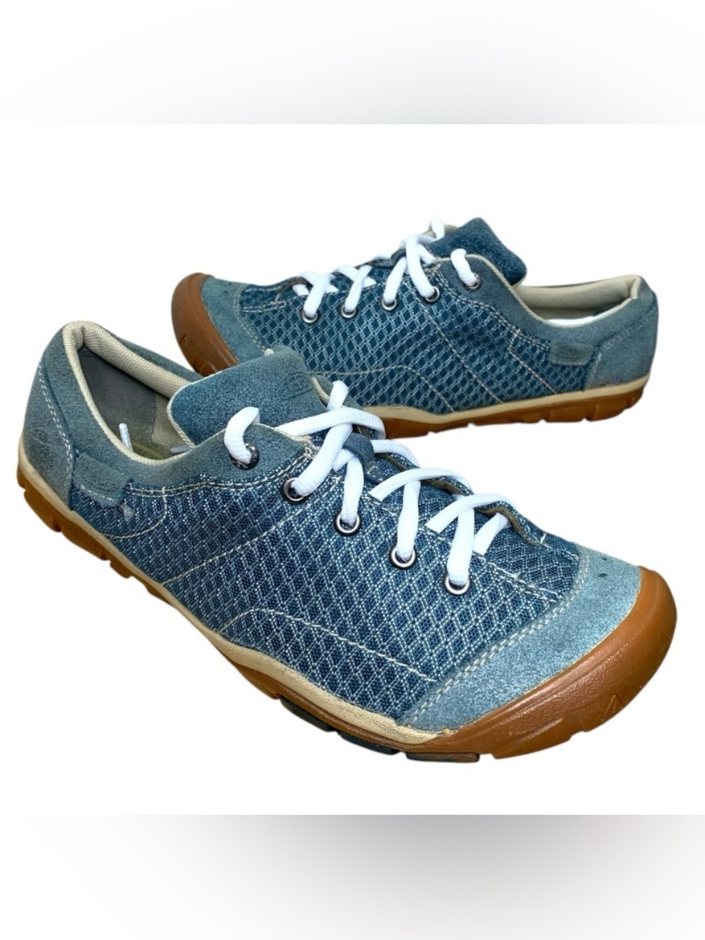 Keen Mercer II CNX Blue Suede Hiking Sneakers Sz 8 Lace Up Contour Arch Shoes